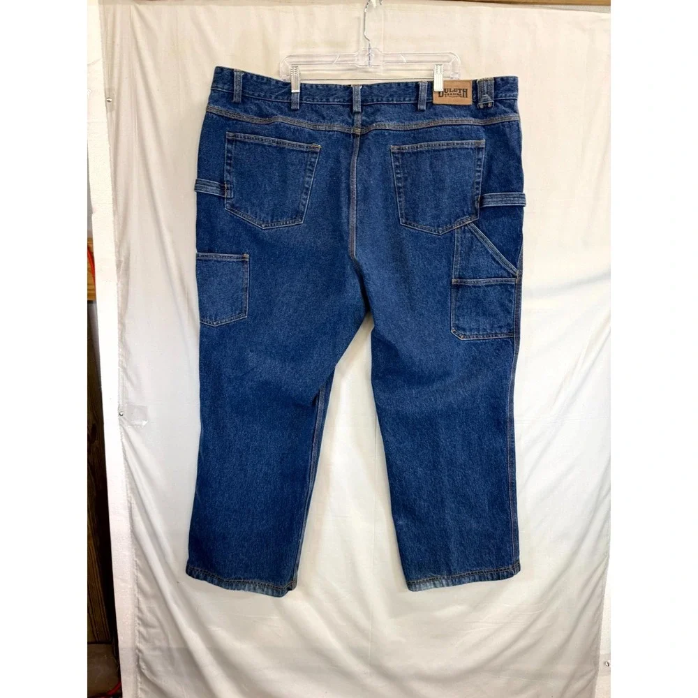 Duluth Ballroom Carpenter Jeans Mens 48x30 Blue Cotton Straight Leg Hammer Loop